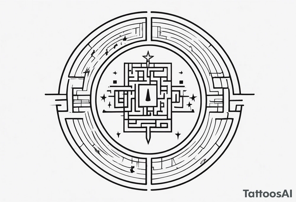 Bell, Maze, tracks, North Star, Graveyard, Mask, Eternal, Rewind, tattoo idea