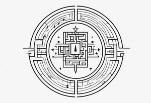 Bell, Maze, tracks, North Star, Graveyard, Mask, Eternal, Rewind, tattoo idea
