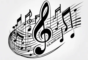 Musical notes burning tattoo idea