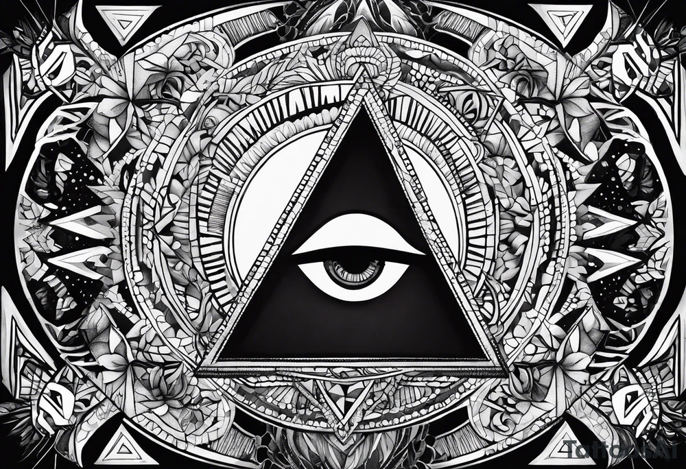 psychedelic triangle tattoo idea