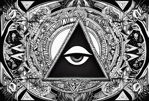psychedelic triangle tattoo idea