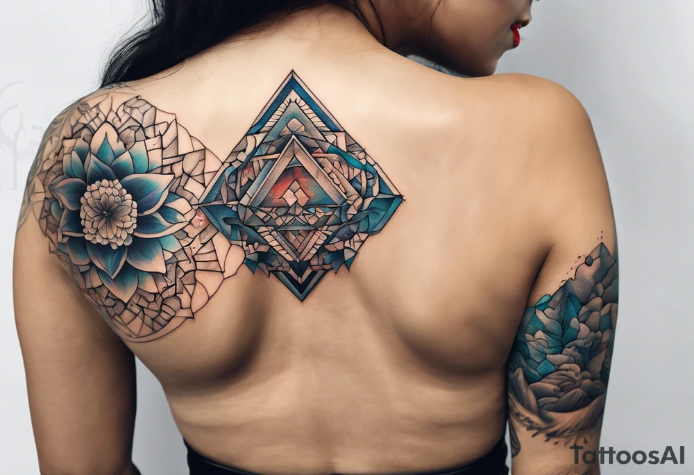 ocean, géométric tattoo idea