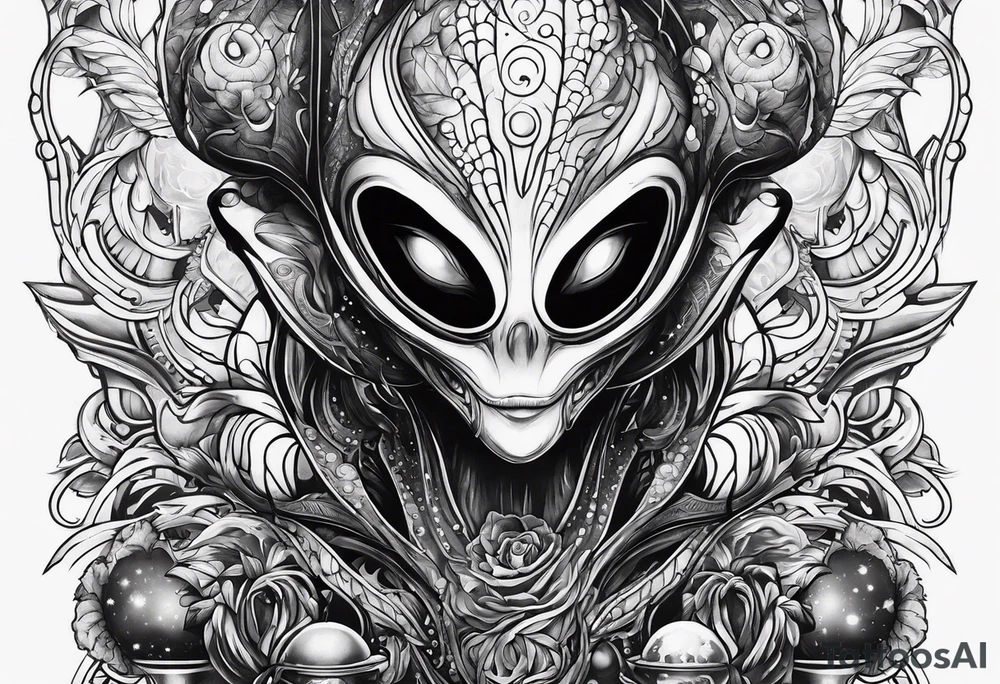 Alien space filler tattoo idea