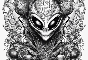 Alien space filler tattoo idea