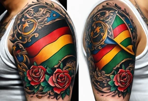 A Portuguese and a German flag mixed tattoo idea