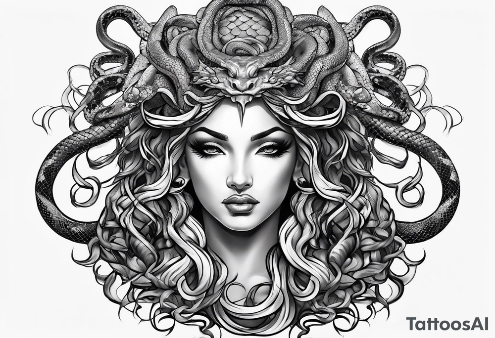 Medusa head with snakes tattoo idea