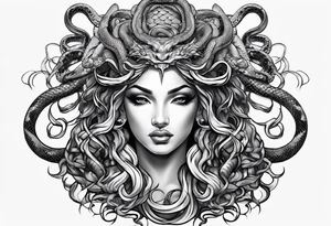 Medusa head with snakes tattoo idea
