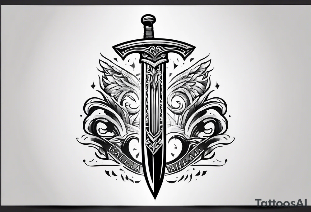Valhalla 
 sword tattoo idea