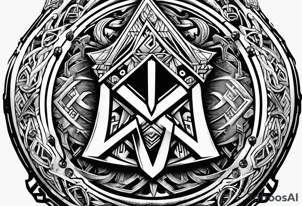 Valhalla round
shield axe sword valknut tattoo idea Valhalla round
shield axe sword valknut tattoo idea