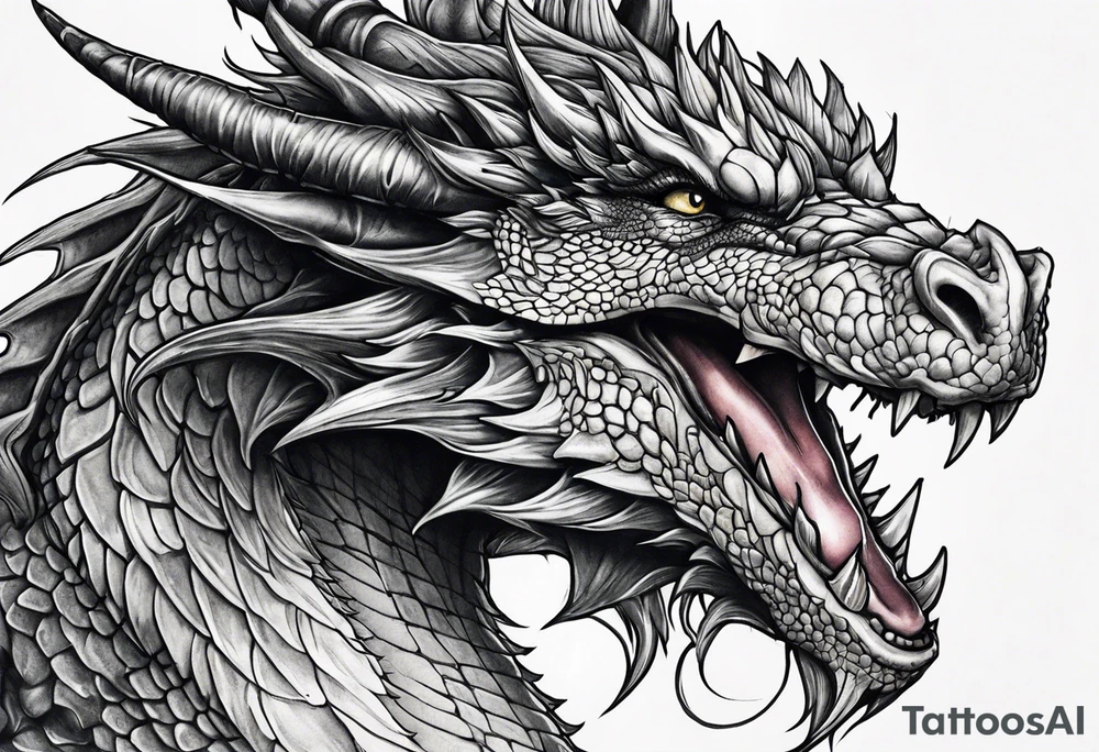 Dragon, tear skin and get out tattoo idea