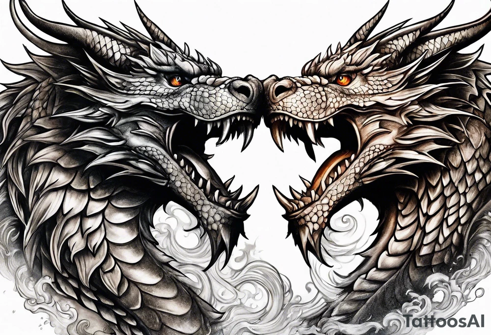 roaring dragons tattoo idea