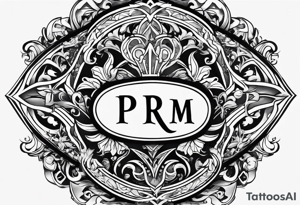 Tattoo with the letters P, B, R, M tattoo idea