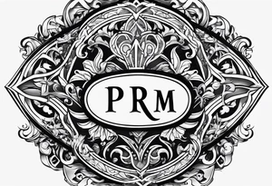 Tattoo with the letters P, B, R, M tattoo idea