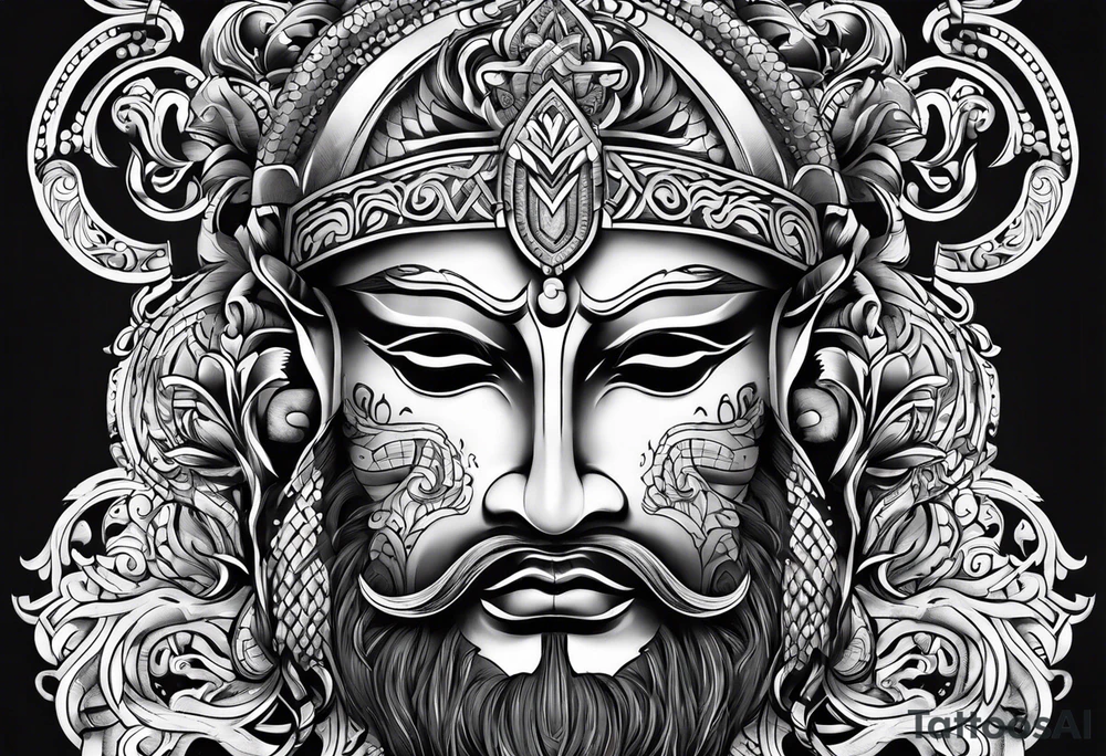 god mask nordic tattoo idea