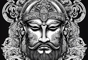 god mask nordic tattoo idea