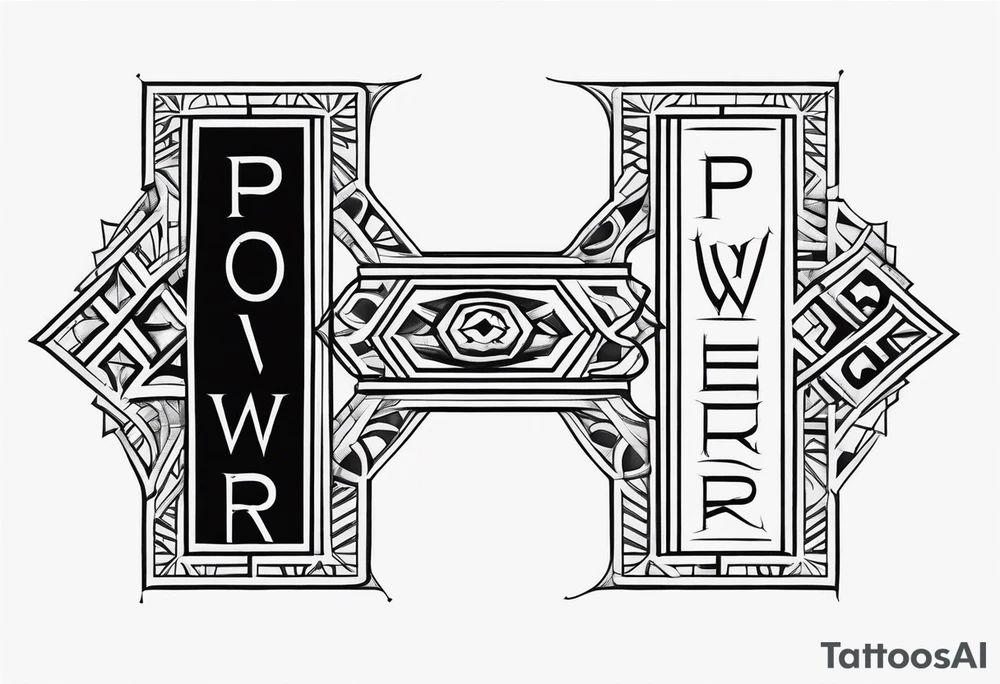 power text vertical tattoo idea