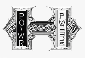 power text vertical tattoo idea