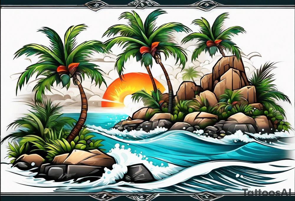 palm tree tattoo idea