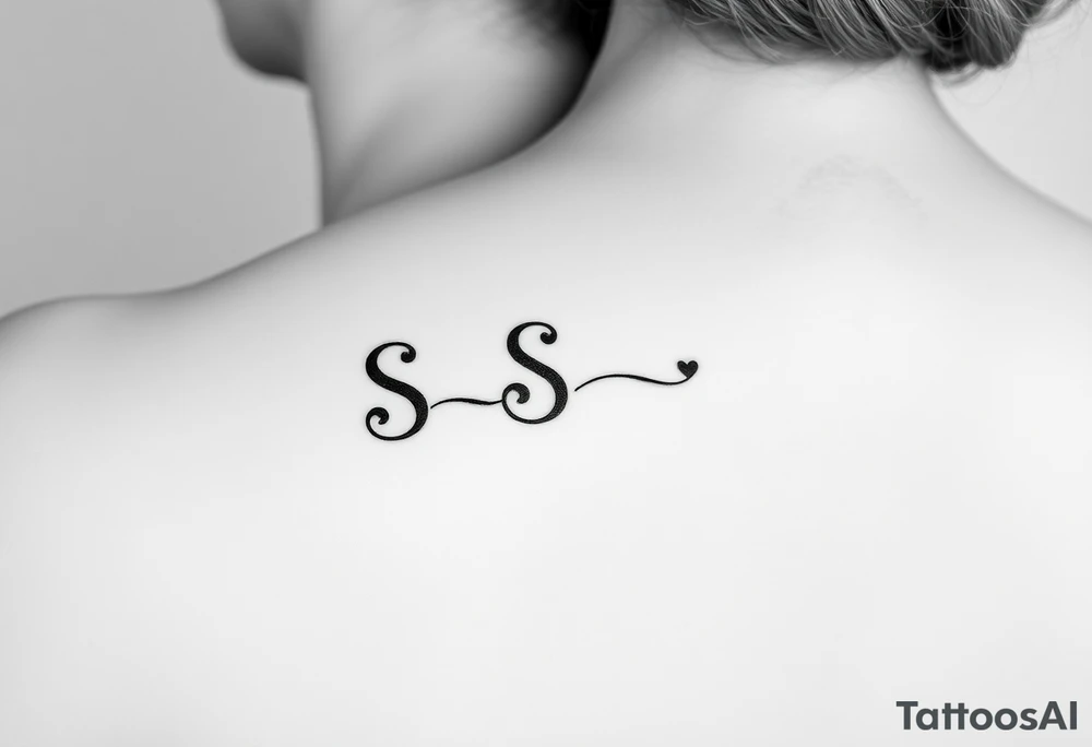 Partnertattoo für Ehepaar auf der hand, dazu den Anfangsbuchstaben S von dem gemeinsamen Nachnamen tattoo idea