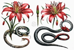 red  spider lily and a snake tattoo idea