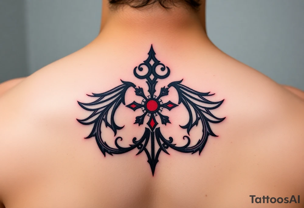 representing equilibrium or balance. color could be black and red or only black tattoo idea