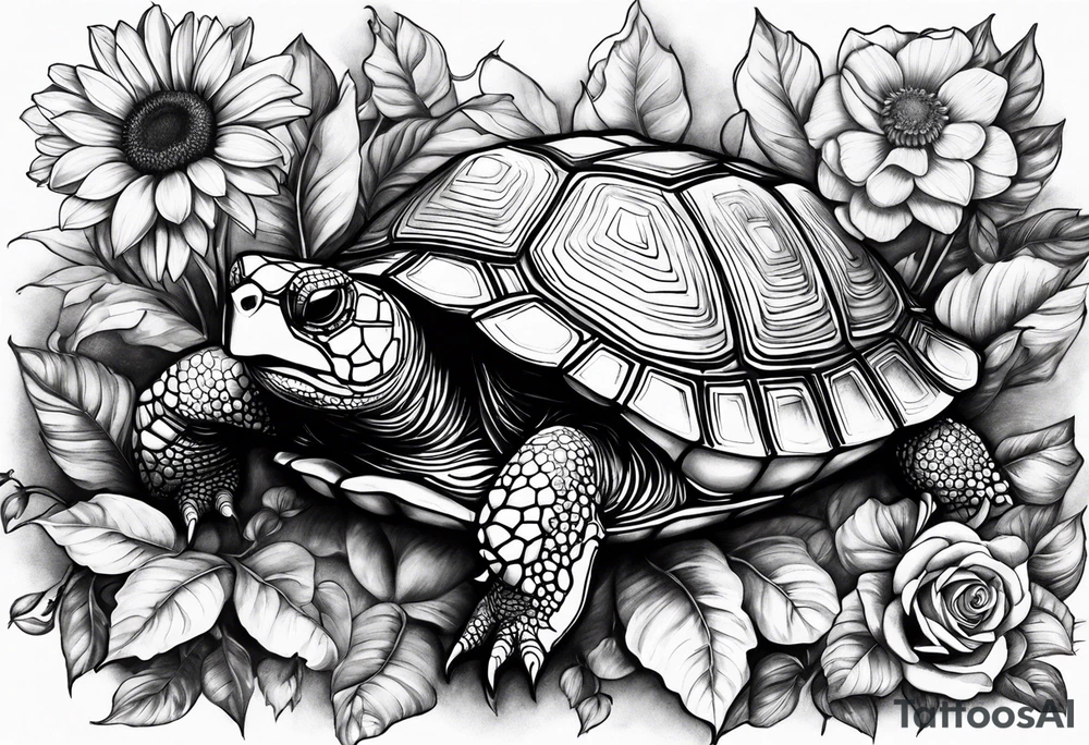 Tournesol,  Fleur roses , Caméra, tortle tattoo idea