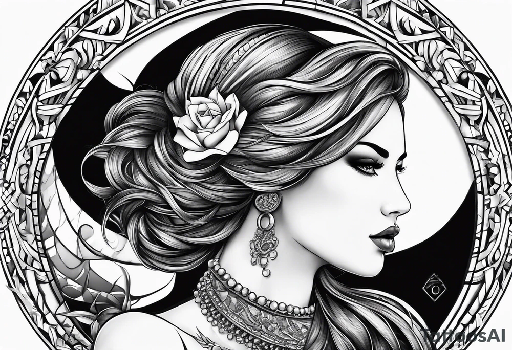 Lua media no braço tattoo idea