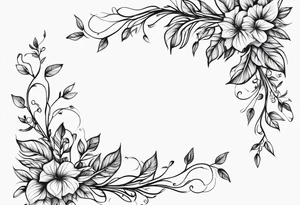 thin vines with leaves in a straight line tattoo idea