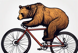 bear riding a bicycle tattoo idea