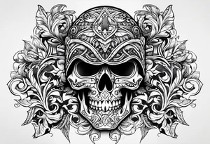 Armor, tribal, skulls tattoo idea