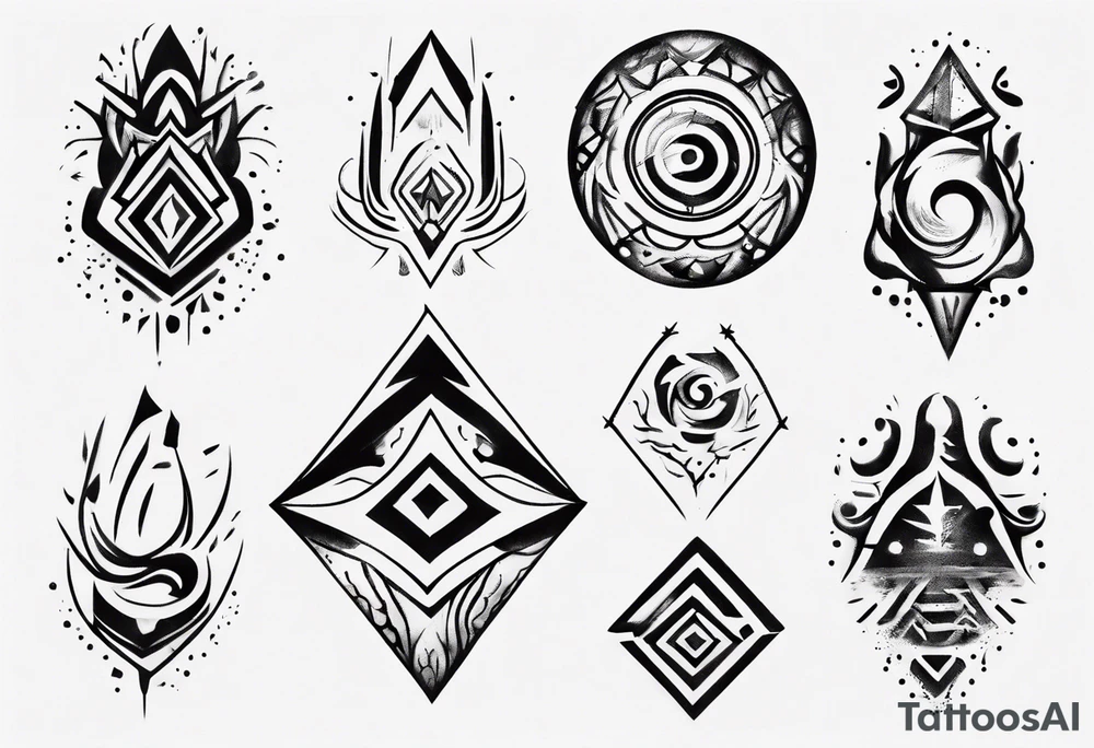 abstract tattoo on the hand tattoo idea