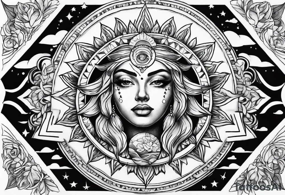 Sky sun tattoo idea