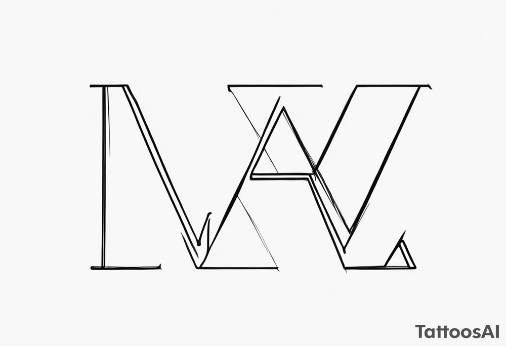 initials J M W E and a larger R tattoo idea