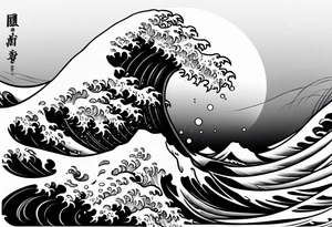 a japanese type of waves with samurai tattoo idea