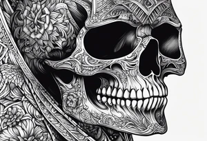 creepy satanic skeleton tattoo idea