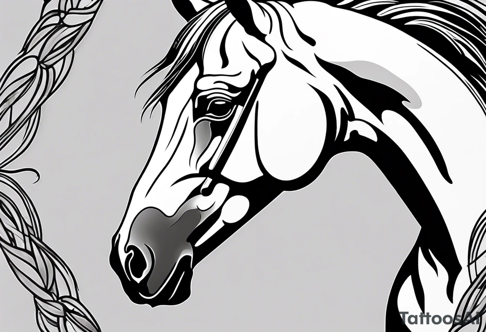 Horse portrait no shading tattoo idea