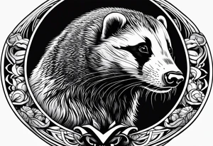Beautiful powerful honey badger tattoo idea