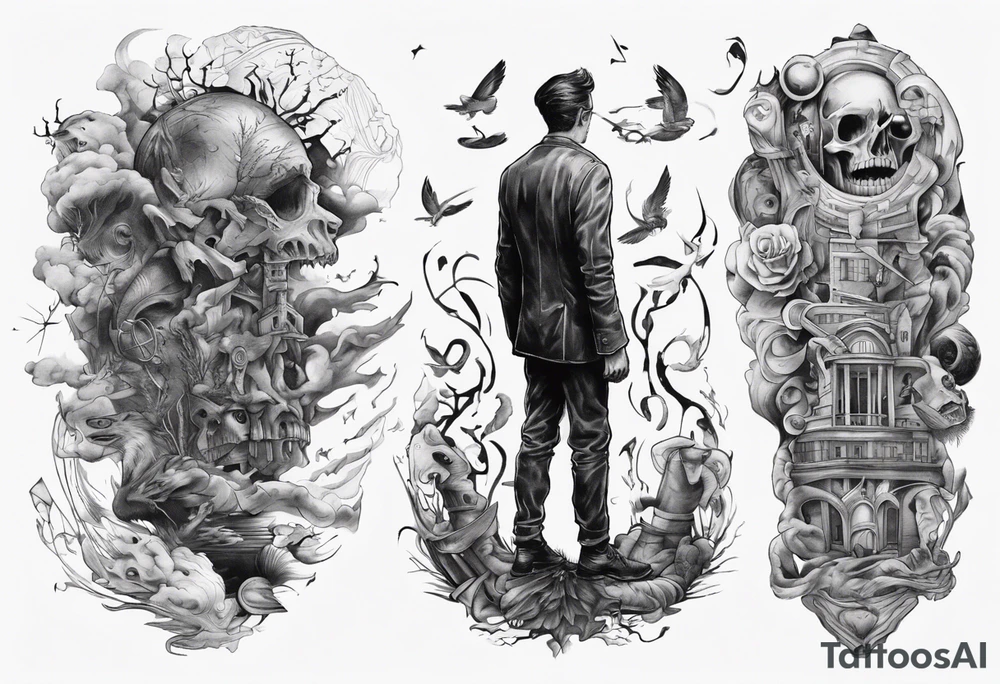 Man leaving his past behind him ready to take on the future tattoo idea