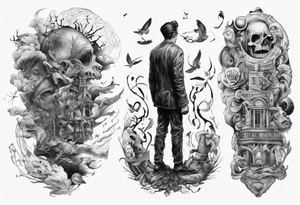 Man leaving his past behind him ready to take on the future tattoo idea