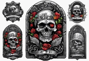 Person emerging from grave. 
MIW Reincarnate written on gravestone tattoo idea