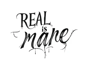 "real is rare" quote in sleky style tattoo idea