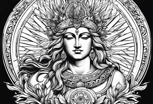 apollo
god of the sun 
with his bow
upper body tattoo idea