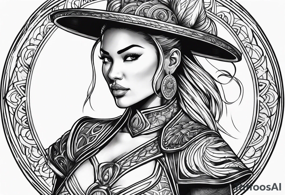 Mortal kombat woman with ornament a round her like sampagitajay tattoo idea