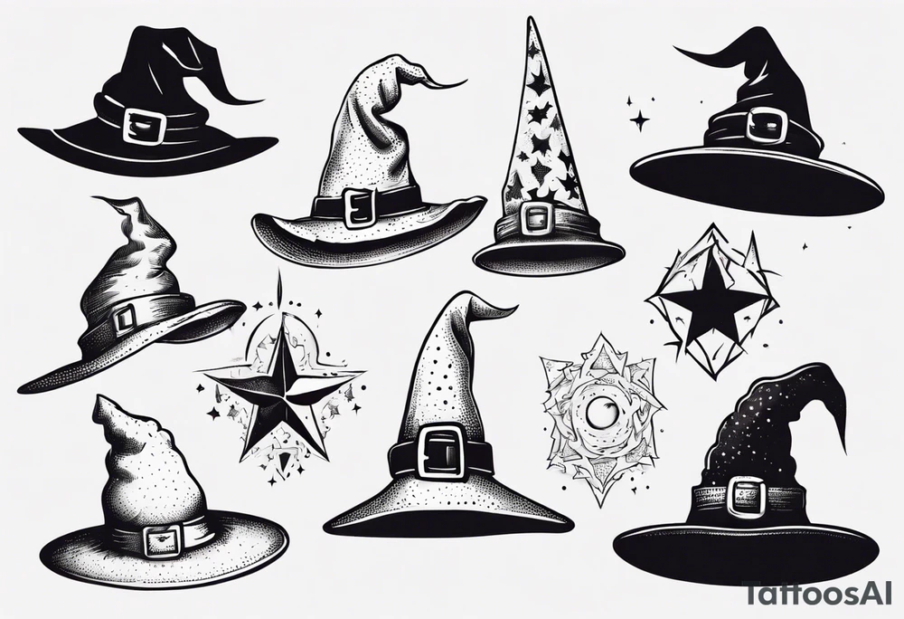 Cute witch hat tattoo idea
