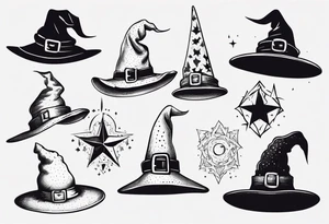 Cute witch hat tattoo idea