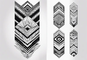 Black and white geometric sleeve tattoo idea