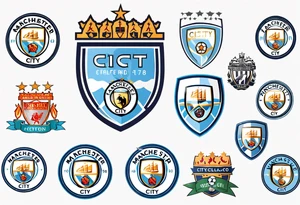 modified Manchester City football club logo or crest with creative background tattoo idea