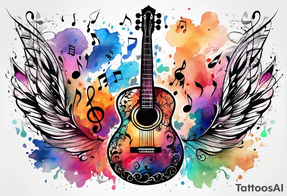 musical notes, peace tattoo idea