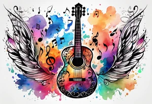 musical notes, peace tattoo idea