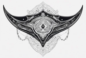 cosmic manta ray symmetrical tattoo idea